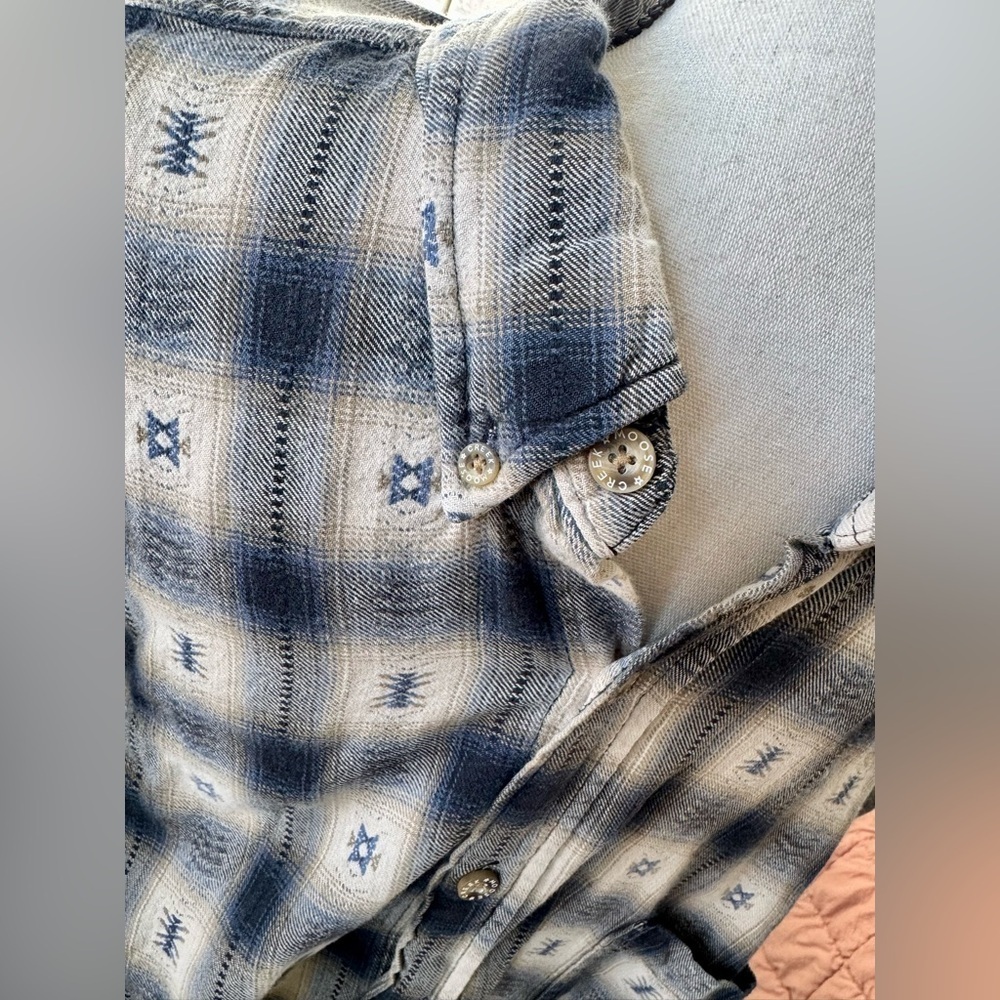 Moose Creek Blue Plaid Western Flannel Shirt XXL 100% Cotton - Picture 3 of 8